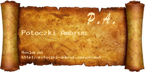 Potoczki Ambrus névjegykártya